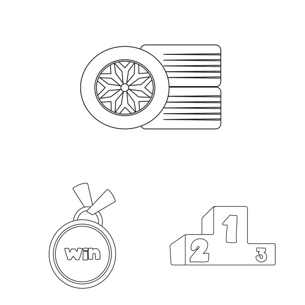 汽车孤立对象与汽车拉力赛标志集图片下载