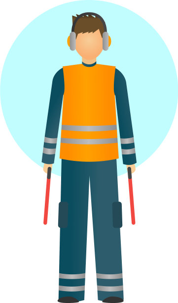 特殊工人在反光服装展示图片下载