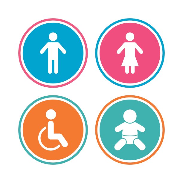 厕所图标人类男性或女性标志图片下载