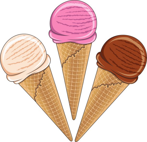 一套美味的冰淇淋颜色图片下载