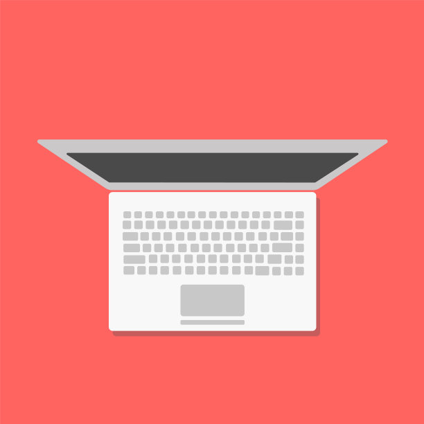 笔记本电脑与空白屏幕隔离在红色图片下载