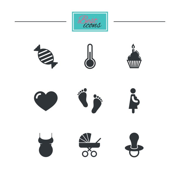 孕妇和婴儿护理图标图片下载