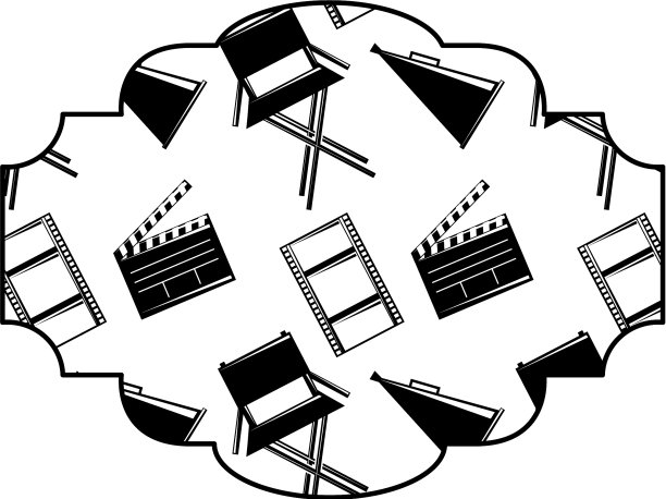 带有电影座椅扩音器的徽章图片下载