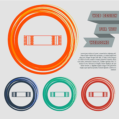 围巾图标上有红、蓝、绿、橙按钮图片下载