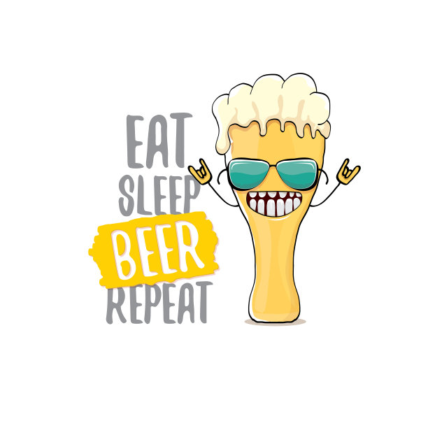 吃，睡，啤酒重复概念图片下载