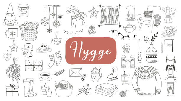 北欧斯堪的纳维亚的冬季元素和舒适图片下载