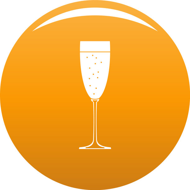 起泡香槟图标橙色图片下载