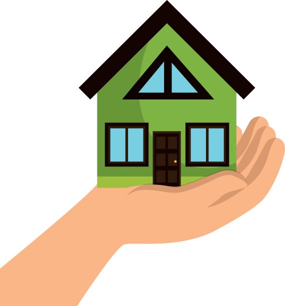 有手图标的生态房子图片下载