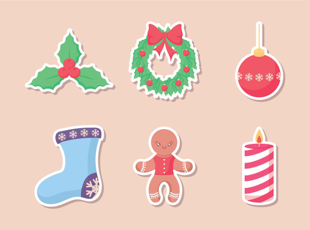 带有图标的圣诞袜图片下载