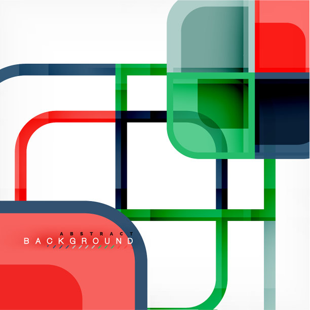 彩色的圆形正方形现代几何背景图片下载