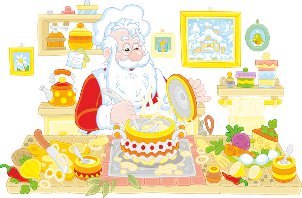 圣诞老人做饭图片下载