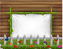 木牌上的空白纸图片下载