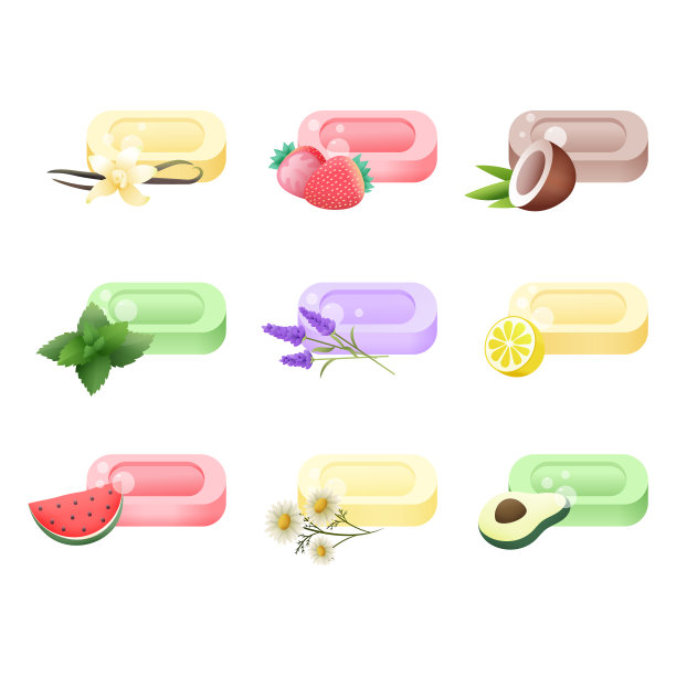 不同颜色的天然皂块图片下载