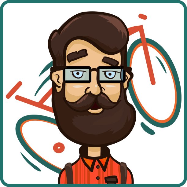 在一辆自行车的背景上戴着时髦的眼镜图片下载