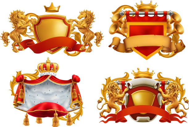 皇家纹章国王和王国3d徽章设置图片下载