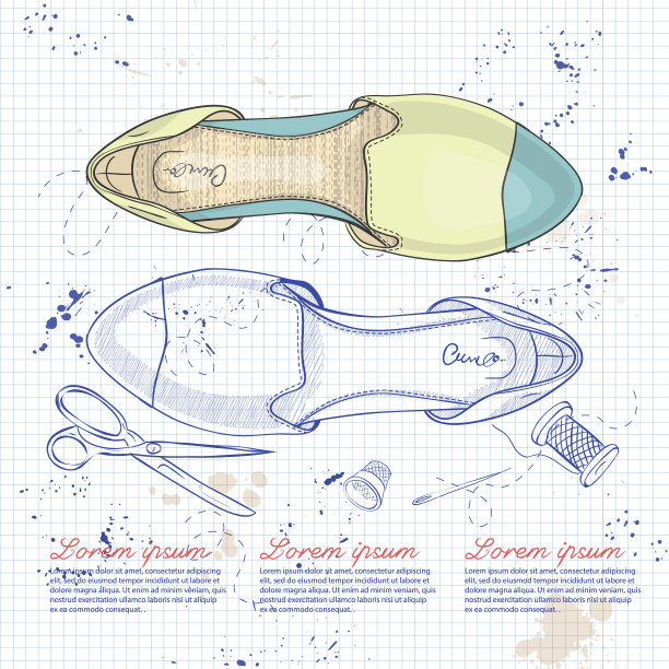 时尚素描女鞋图片下载