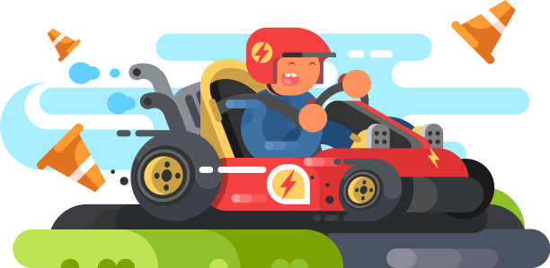 人骑卡丁车设计平图片下载