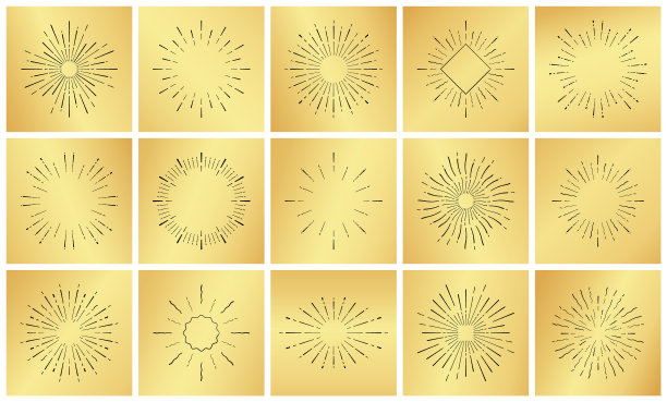 复古的阳光照射在金色的奢华金属上图片下载