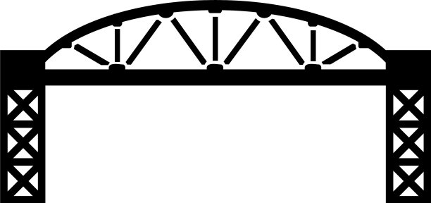 金属桥图标简单的黑色风格图片下载