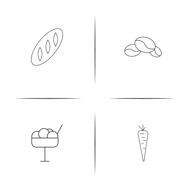 食物和饮料简单线性图标设置简单图片下载