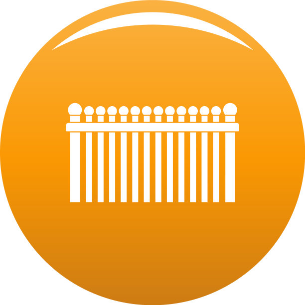 围栏与球的图标橙色图片下载