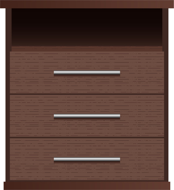 棕色抽屉模型现实风格图片下载