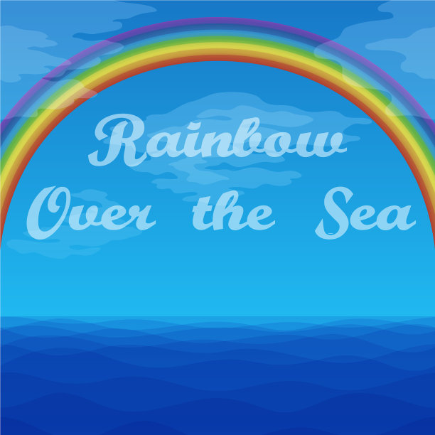 风景彩虹与大海图片下载