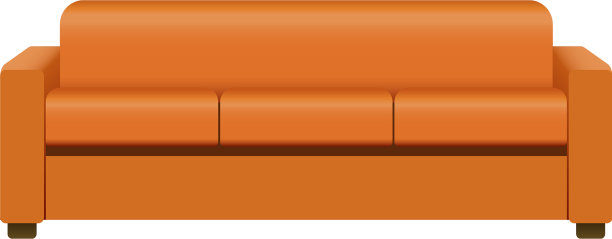 橙色软沙发实物逼真的风格图片下载