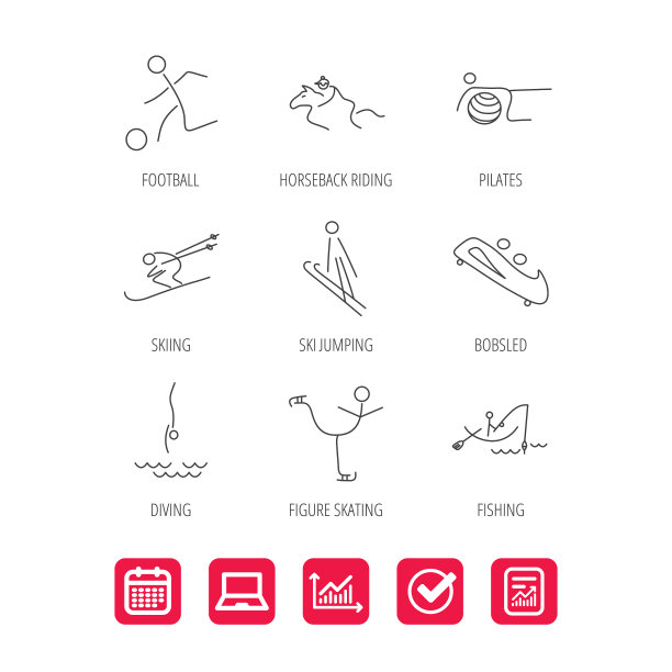 普拉提，足球，滑雪，钓鱼图片下载