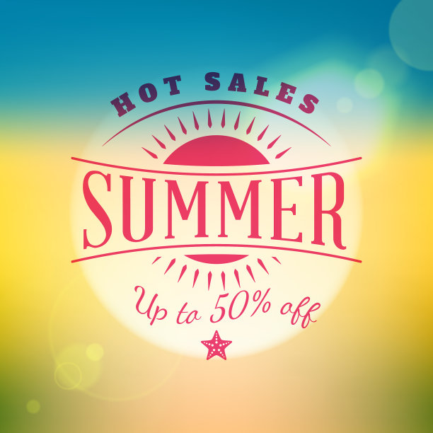 夏季销售横幅排印复古风格夏季图片下载