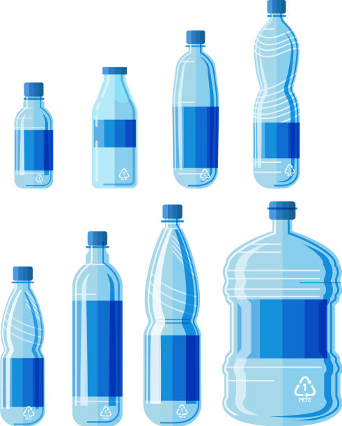 白色背景上的塑料瓶图片下载