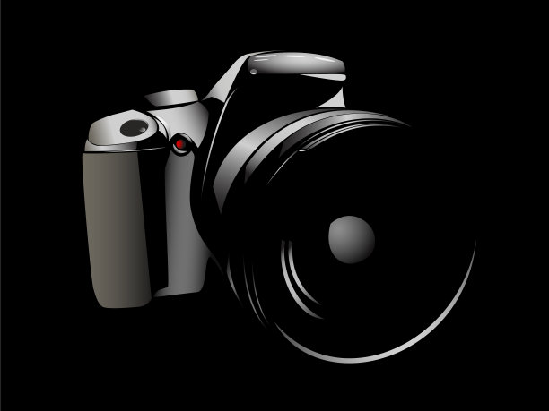 黑白背景上的相机标志图片下载