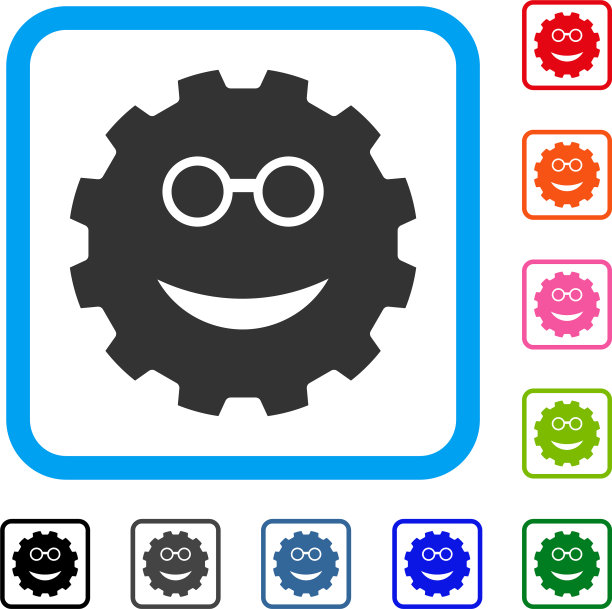 聪明的微笑齿轮框架图标图片下载