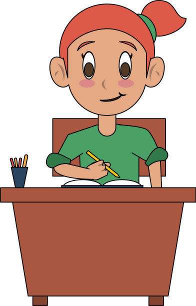 女学生在书桌上图片下载