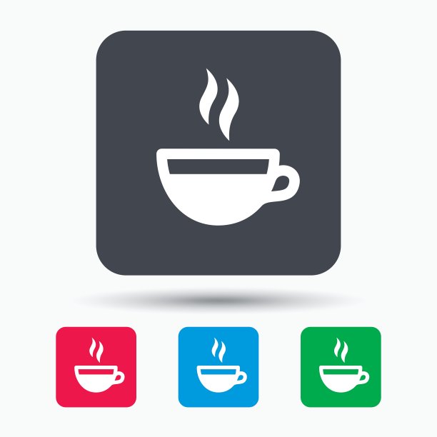 咖啡杯图标，热茶饮品标志图片下载