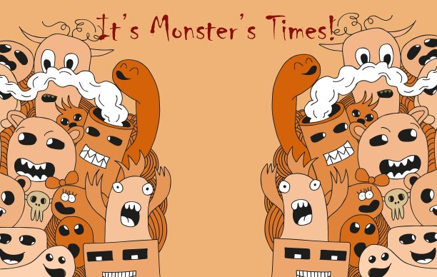这是怪兽时代卡通搞笑海报图片下载