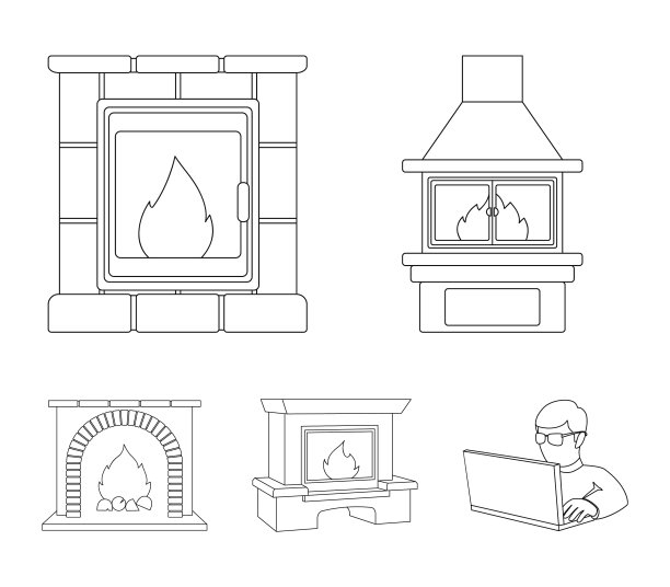 火温暖舒适的壁炉集图片下载