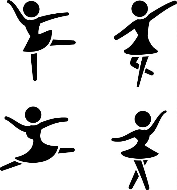 一套剪影风格的芭蕾舞偶像图片下载