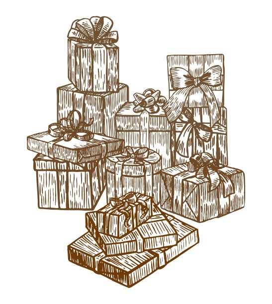 手绘礼品构图图片下载