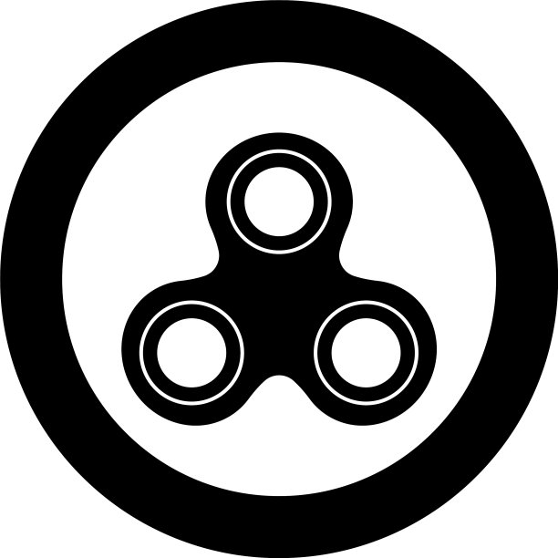 指尖陀螺黑色图标图片下载