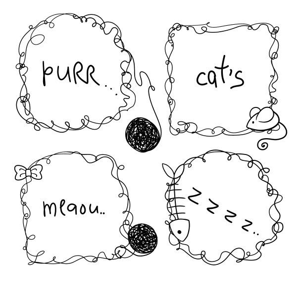 一套由缠结的线做成的框架图片下载