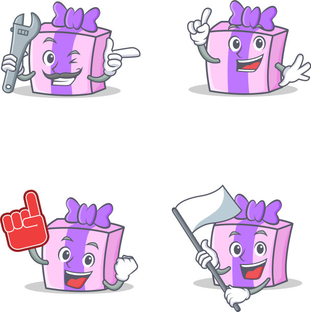 一套礼物人物与机械泡沫手指图片下载