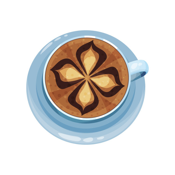 咖啡杯上有花的图案图片下载