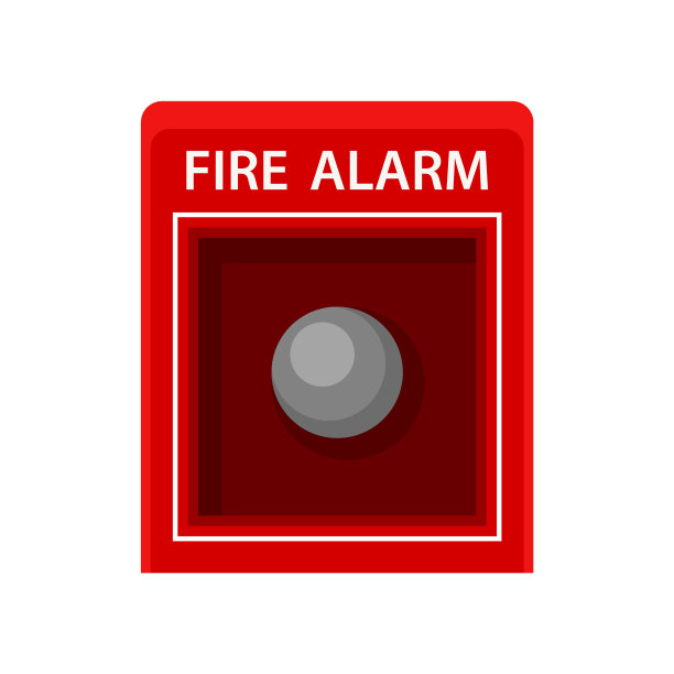 带有按钮的红色金属盒火警警报图片下载