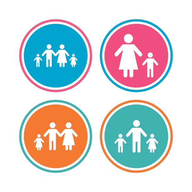 有两个孩子的家庭签有父母和孩子图片下载