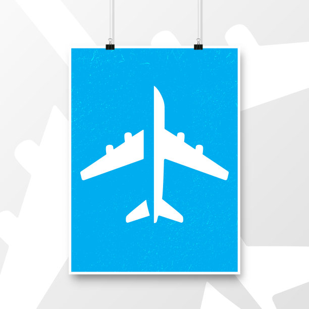 飞机复古海报抽象飞机设计图片下载