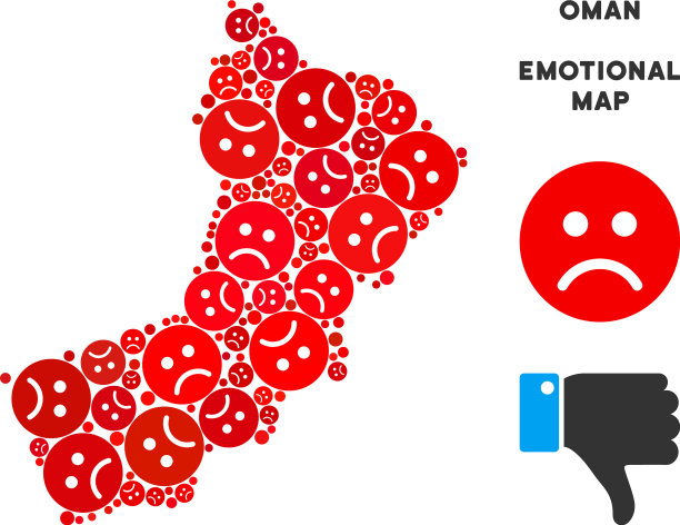 情绪阿曼地图悲伤的笑脸马赛克图片下载