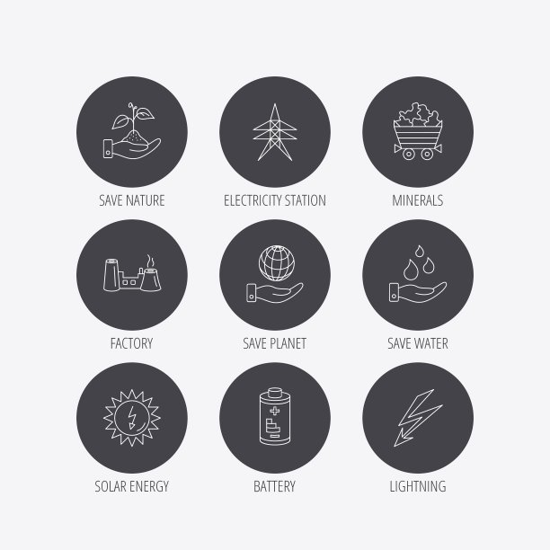 拯救自然星球和水资源图标，矿物图片下载