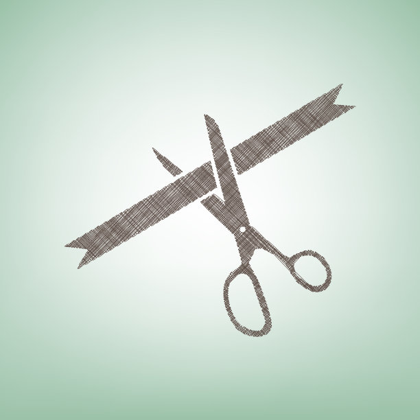 仪式丝带切割标志棕色亚麻图标图片下载