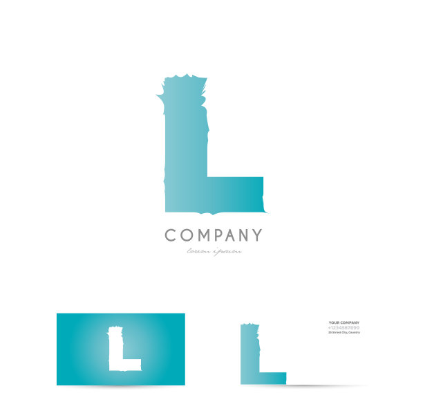 L蓝色字母字母标志图标设计图片下载